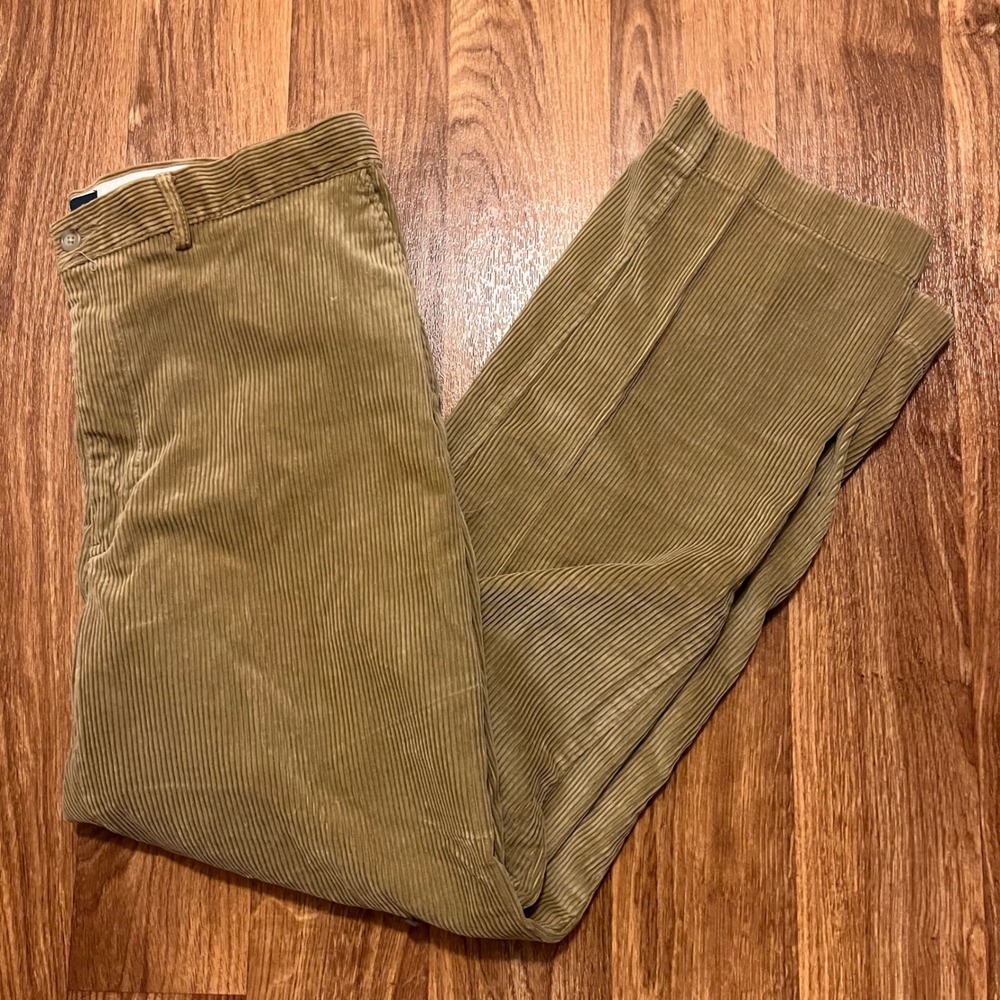 Vintage Polo Ralph Lauren Corduroy Pants 36x29 Men Khaki Straight Fit Chinos‎